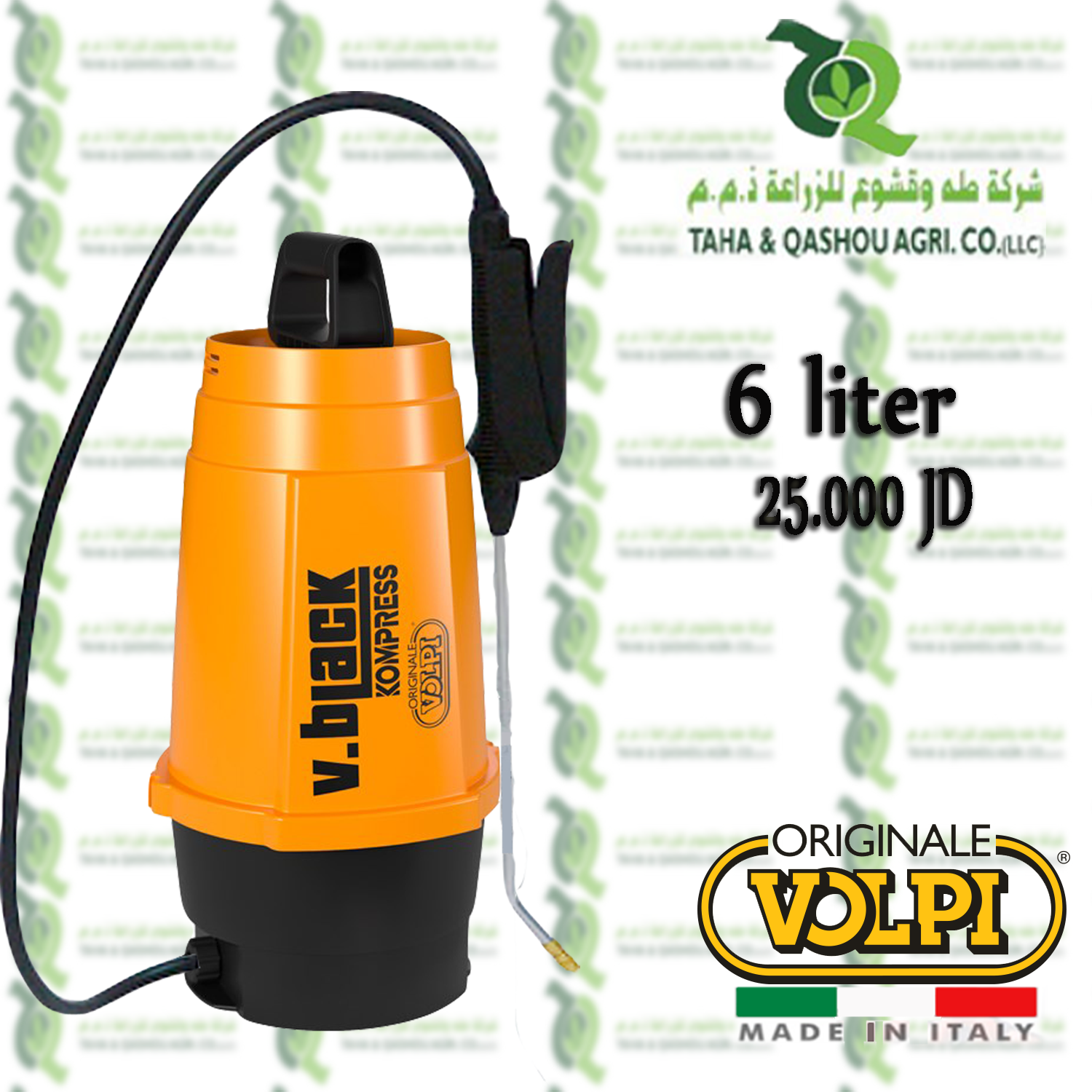 Manual compression sprayer 6L V.Black Kompress